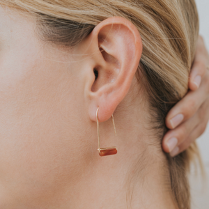 Carnelian Agate // Creative Gemstone // Drop Earrings