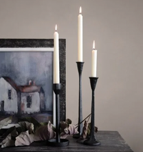 Load image into Gallery viewer, Cast Iron Black Candlestick Holder
