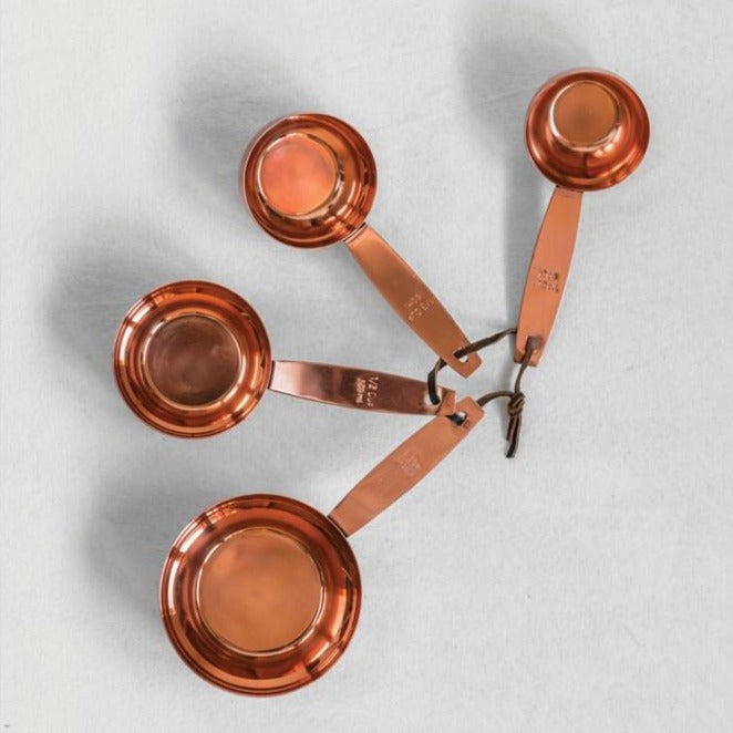 Set of copper measuring cups for beautiful kitchen!