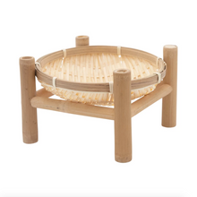Load image into Gallery viewer, Decorative Bamboo Tray with Stand
