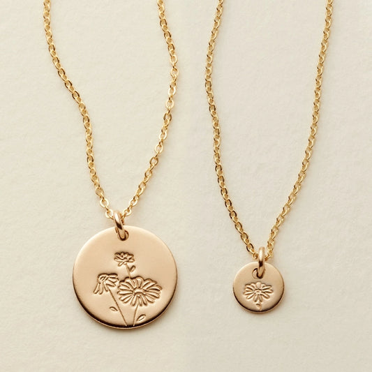 Gold Filled Birth Flower Necklaces