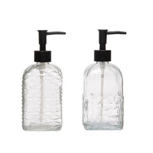 Load image into Gallery viewer, Embossed Glass Soap Dispensers
