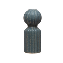 Load image into Gallery viewer, Blue Mod Shape Stoneware vase
