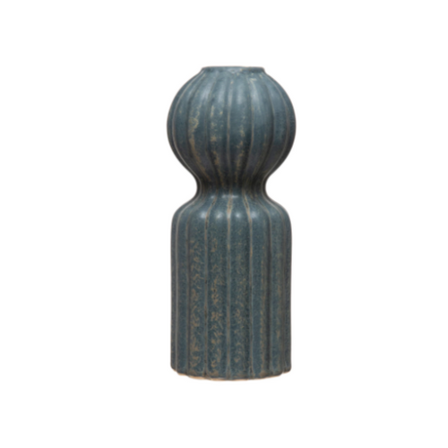 Blue Mod Shape Stoneware vase