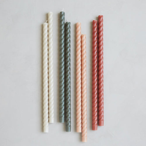 Twisted Taper Candles in 4 colors 