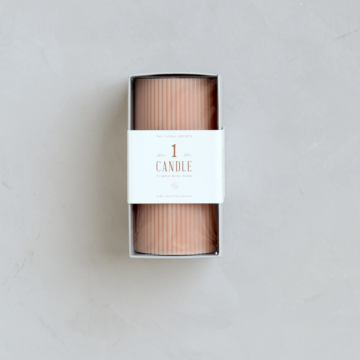 Fancy Ribbed Pillar Candle- Petal