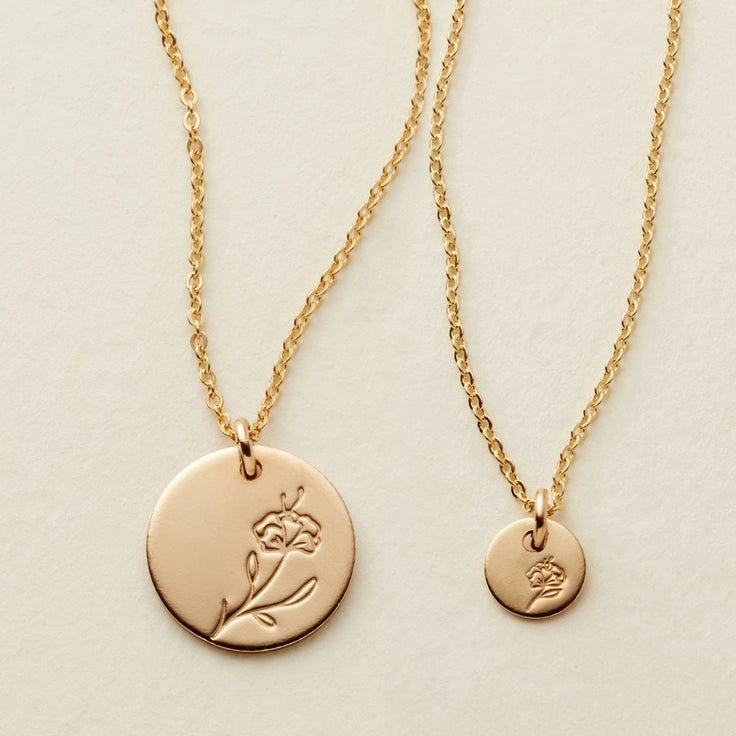 Gold Filled Birth Flower Necklaces