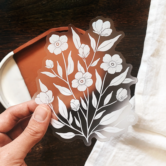 Floral Brush Vinyl Sticker