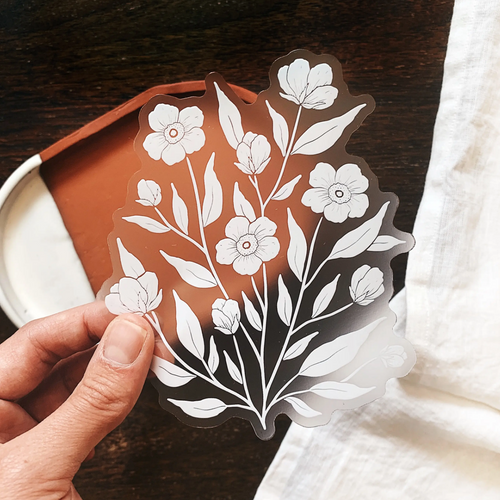 Floral Brush Vinyl Sticker