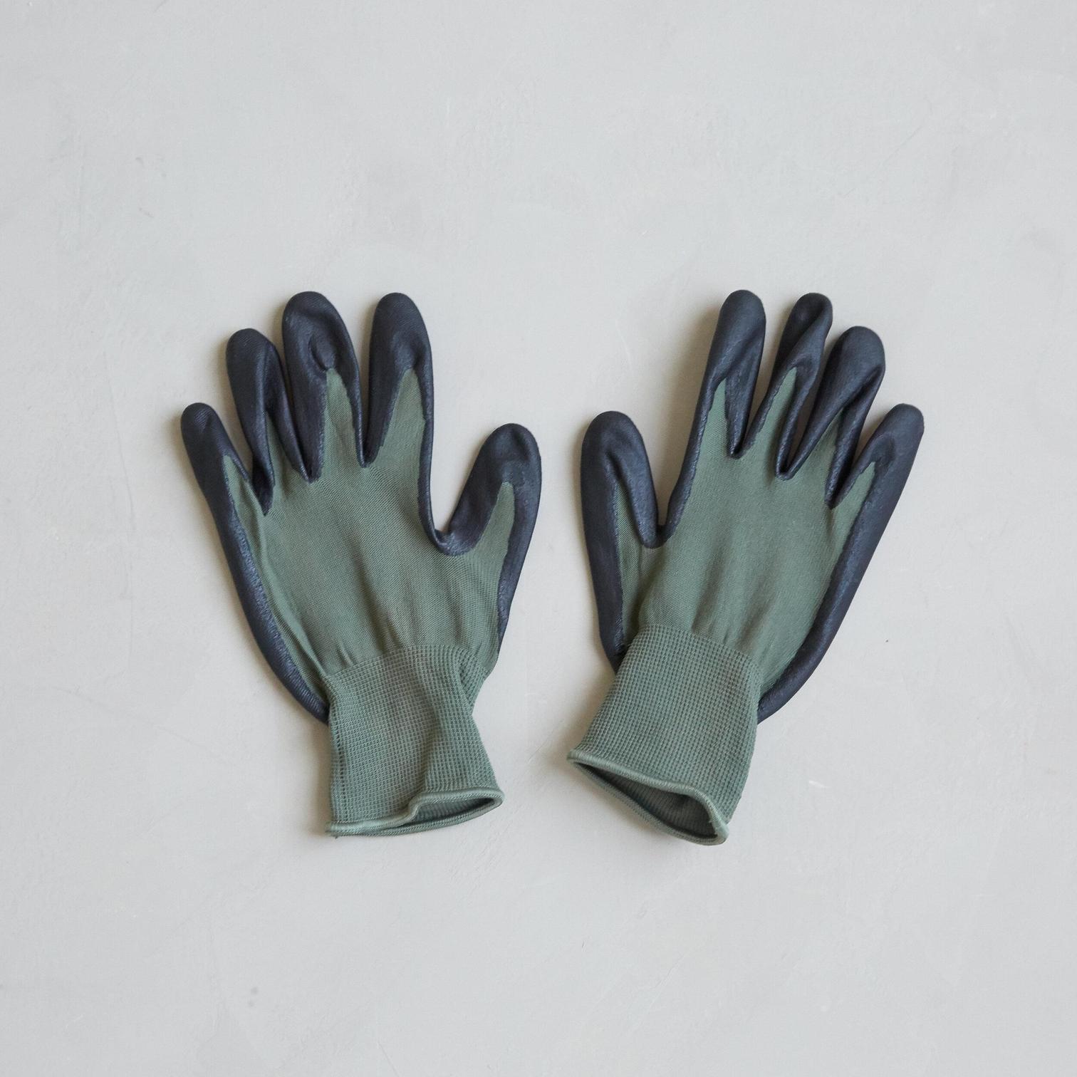 Stretchy Green and Black Rubber Garden Gloves