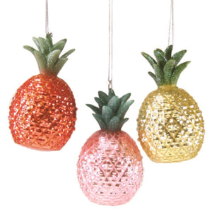 Glittery Pineapple Ornaments