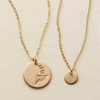 Gold Filled Birth Flower Necklaces