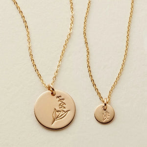 Gold Filled Birth Flower Necklaces