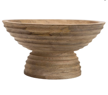 Load image into Gallery viewer, Footed Textured wood bowl
