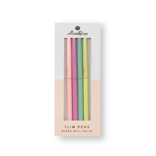 Boxed Matte Pink, Blush, Green, and Yellow pen set