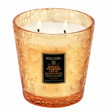 Load image into Gallery viewer, 2 wick hearth shaped Pumpkin Latte Candle 
