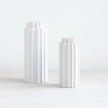 Load image into Gallery viewer, Ceramic Ribbed Cylinder Vases
