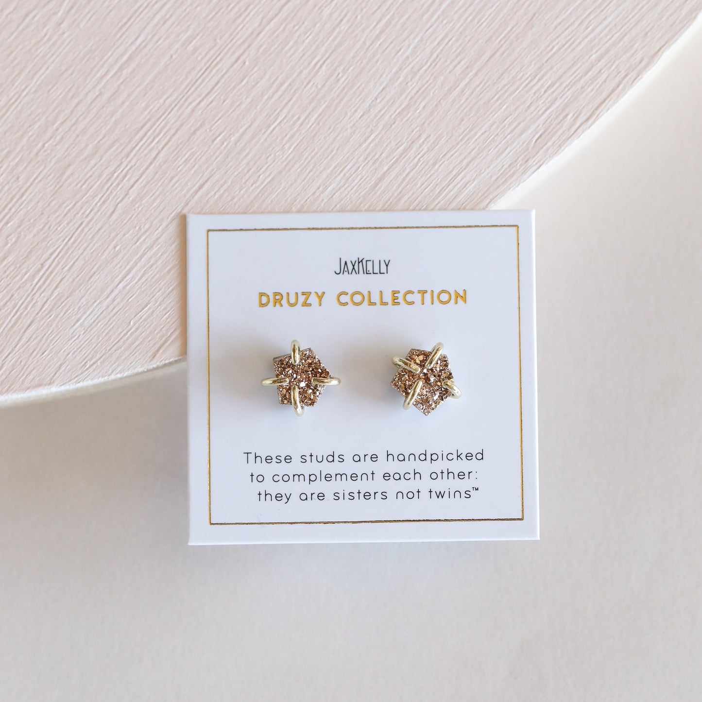 Champagne Druzy Stud Earrings