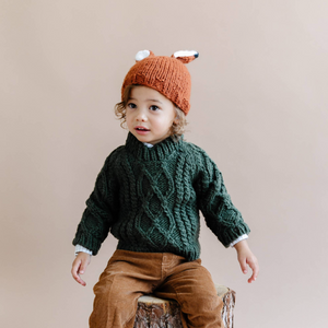 Rusty Fox Hand Knit Hat on Boy Toddler