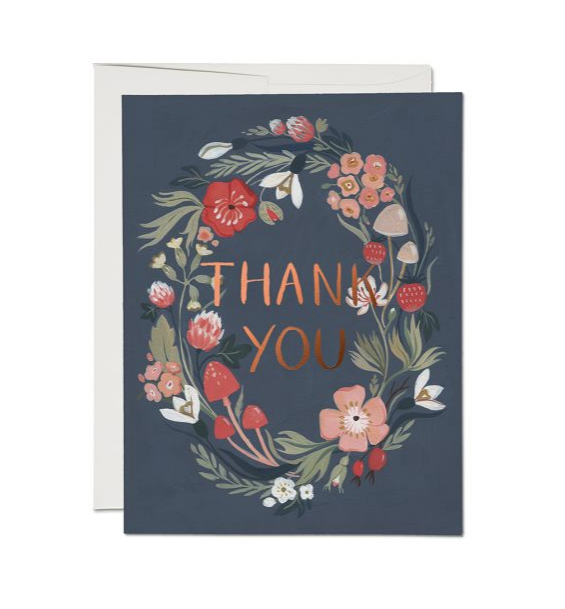 Forest Blue Thank You Card