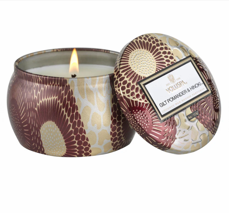 Voluspa Gilt Pomander & Hinoki Candle