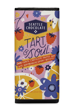 Load image into Gallery viewer, Seattle Chocolate Tart and Soul Bar colorful floral and raspberry label
