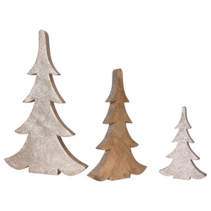 Wood Trees with Glitter