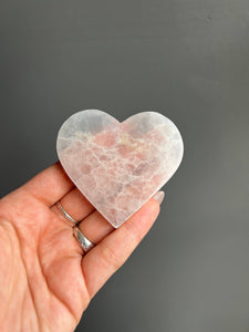 Flat Selenite Crystal Heart