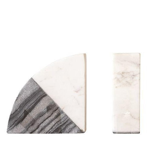Black & White Marble Bookends