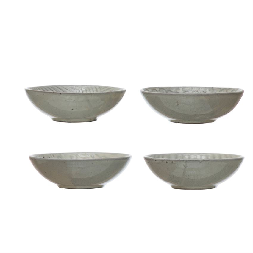Small Grey Debossed Stoneware Bowls