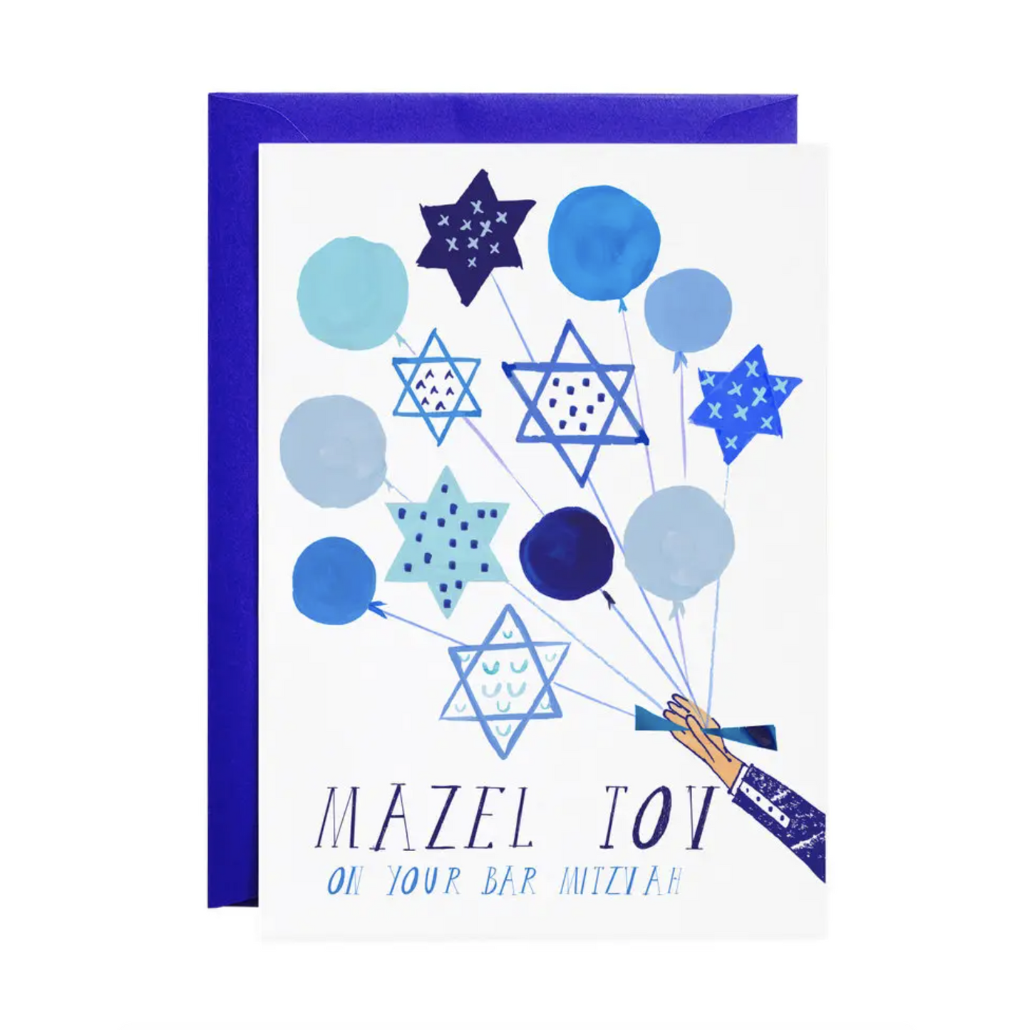 Bar Mitzvah Blue Balloons Greeting Card