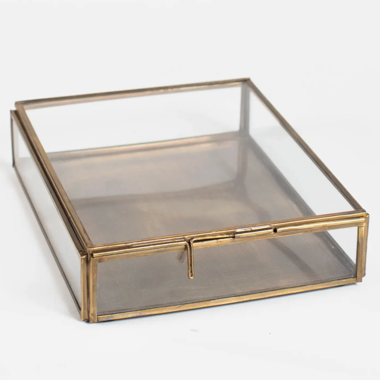 Antiqued Brass Keepsake Box