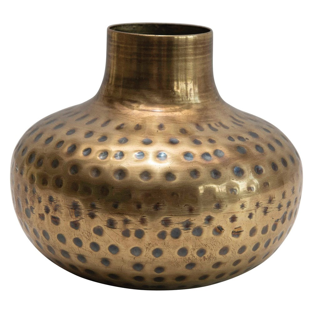 Hammered Brass Vase