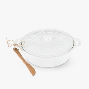 Twine Brie Ceramic Baker + Wood Spreader Set