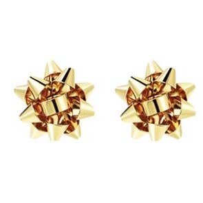 Gold Present Bow Earrings
