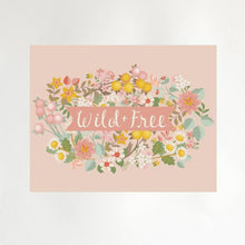 Load image into Gallery viewer, Wild + Free Floral Print on Plae Pink Paper

