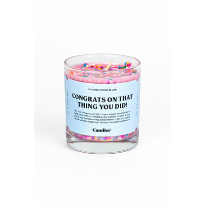"Congrats On the Thing you Did!" Candle