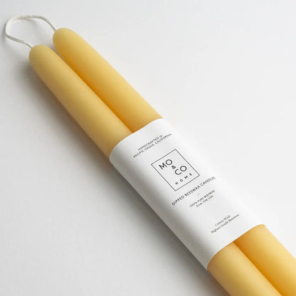10" Beeswax Dipped Tapered Candles