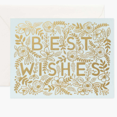 Golden Best Wishes Card