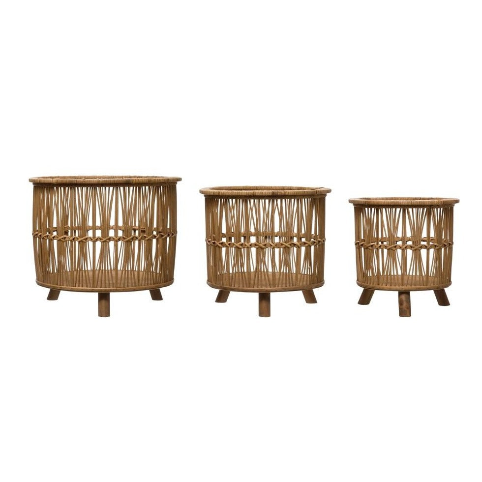 Bamboo Footed Baskets