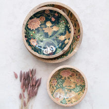 Load image into Gallery viewer, Floral Enameled Wood Bowls
