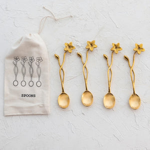 Brass Spoon with Flower