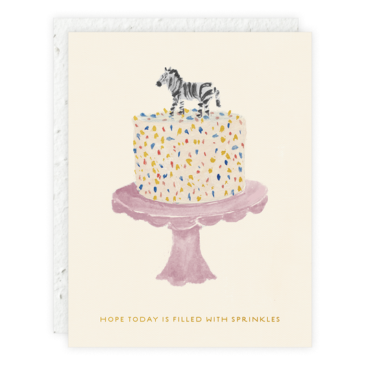 Zebra Cake Birthday Card