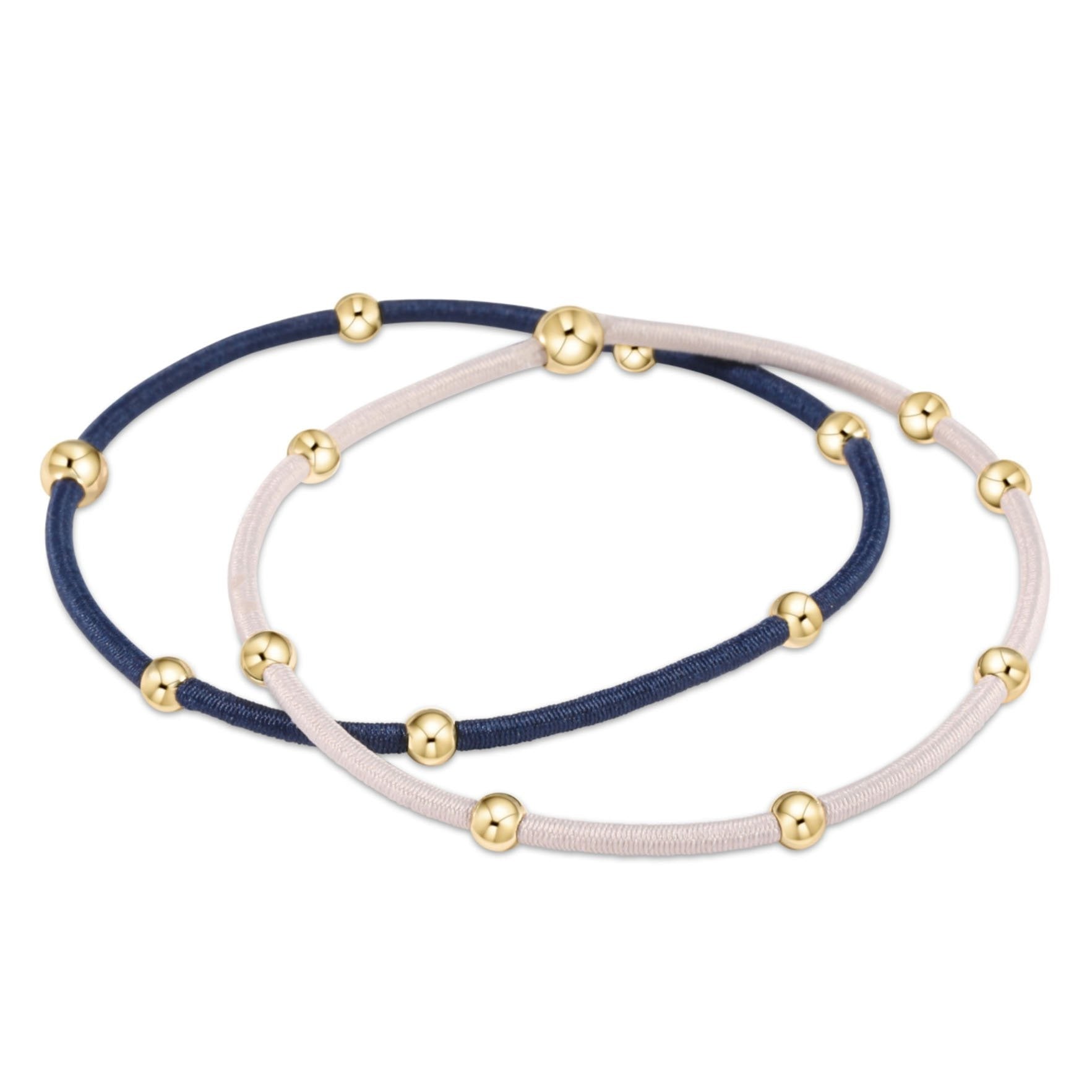 enewton Essential Bracelet + Hair Tie Set in Midnight - Navy and Grey
