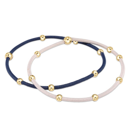 enewton Essential Bracelet + Hair Tie Set in Midnight - Navy and Grey