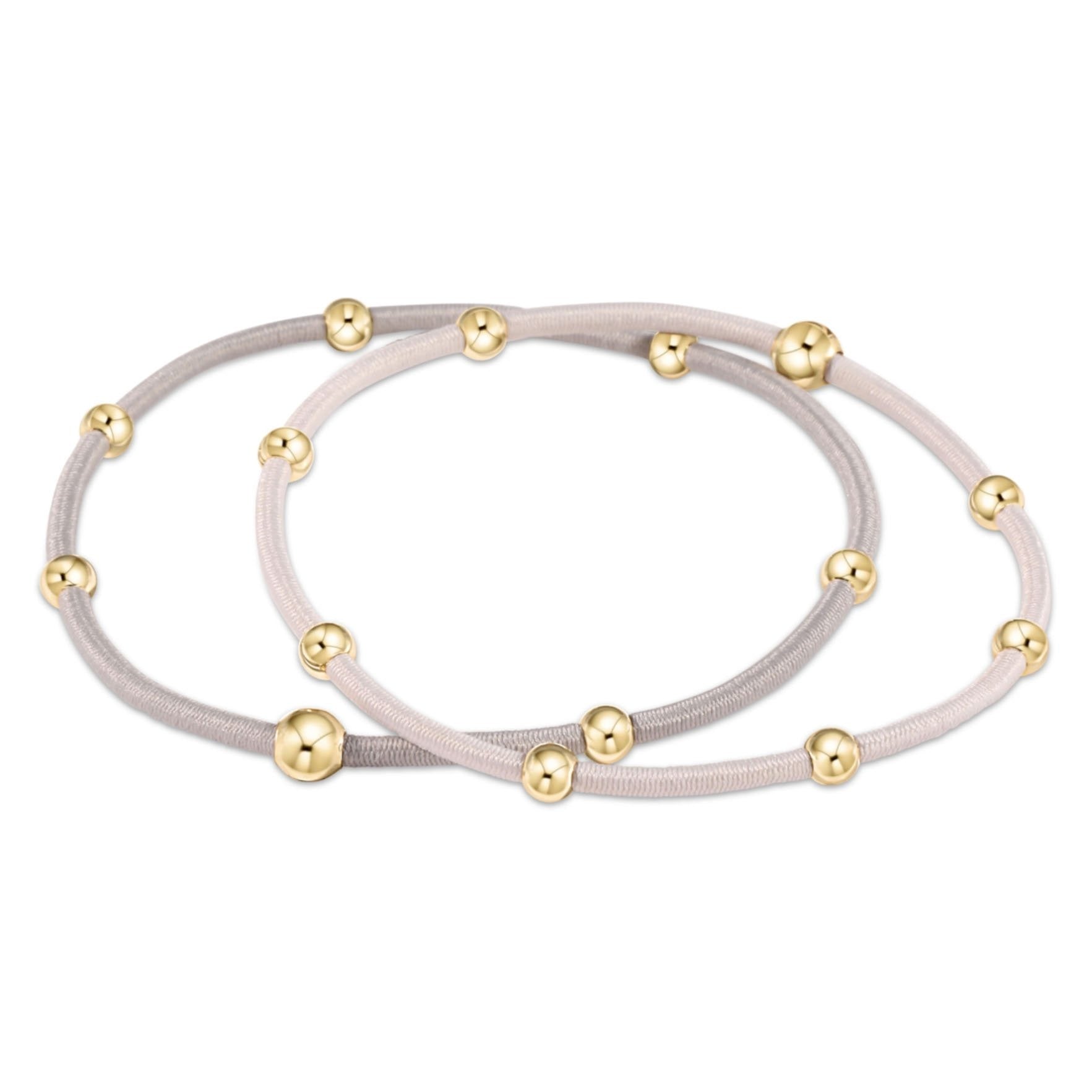enewton Essential Bracelet + Hair Tie Set in Neutral - Tan and Grey