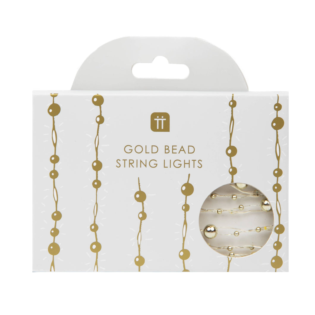 Gold Bead LED String Lights - 10ft