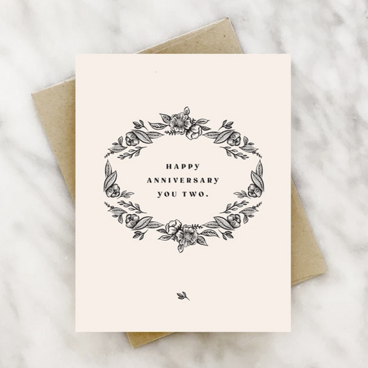 Vintage Floral Anniversary Card
