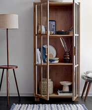 Load image into Gallery viewer, Stoneware Footed Bowl in modern hutch
