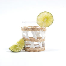 Load image into Gallery viewer, White Rattan Old Fashioned Glass
